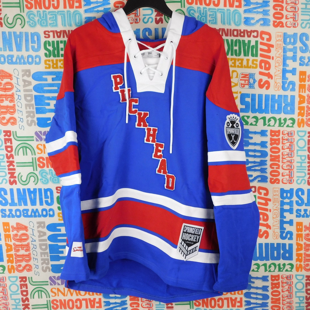 The Simpsons Hockey Jersey Hoodie Size M Springfield Puckhead New With Tags